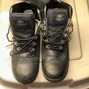 Timberland Black Leather Lace-Up Boots